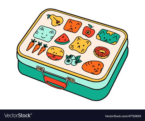 metal lunch box cartoon|cartoon lunch box drawing.